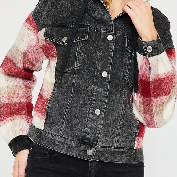 Kancan women’s plaid denim jacket - Picture 2 of 5